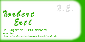 norbert ertl business card